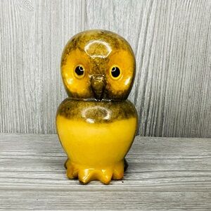 Vintage hand carved alabaster owl figurine statue decoration made in Italy stone